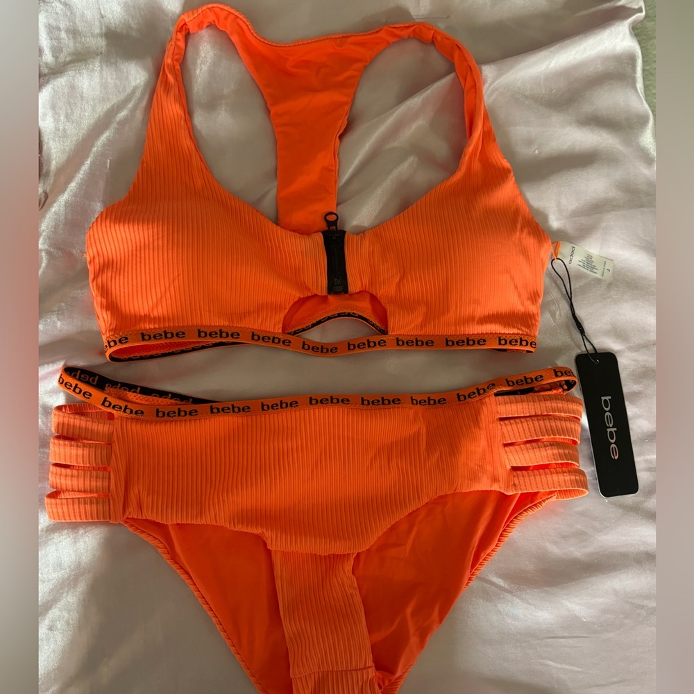 Bebe Neon Orange Bikini Set